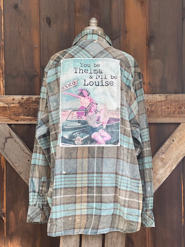 Thelma & Louise ROADTRIP Flannel- Farmhouse Blue